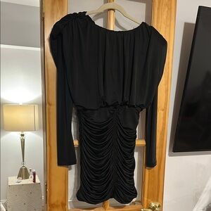 Elegant Black Ruched Dress